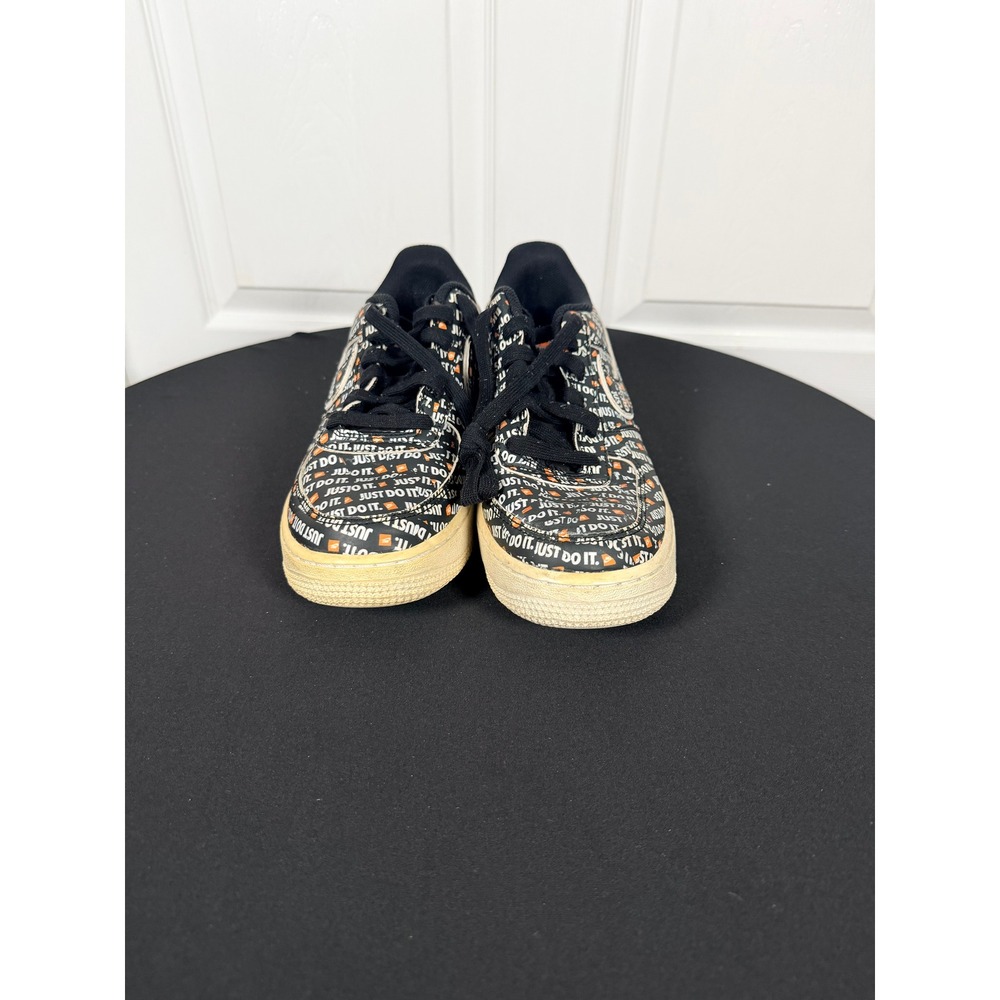 Nike Air Force 1 Low Just Do It Black Orange Kids Shoes 6.5Y AR0688-001